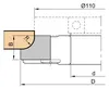 Frezite Radiefräskropp e x k l. skär, stålkropp, R12/R15 Ø141/Ø110 x 25 x Ø30 Z=3 MAN