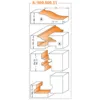 CMT Luckfrässats HW Z=2, 5-delar Ø82,5, Ø44,4 S=12,7, Profil A