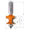 CMT Profilfräs med kullager S8 D25,4 I18,6 R4,75 L61,2