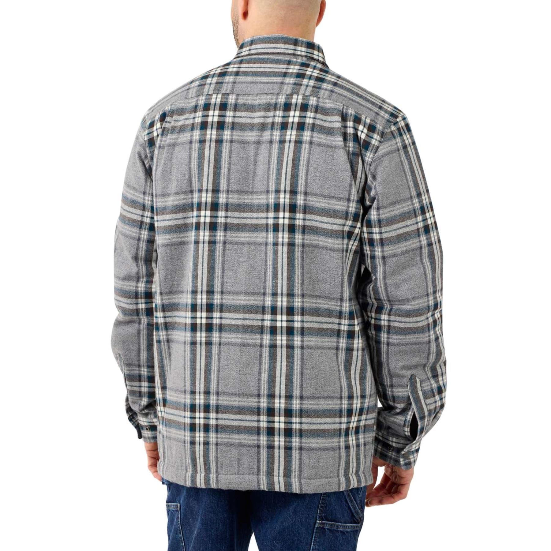 CARHARTT® Flannel Sherpa Lined Shirt Jac, Asphalt