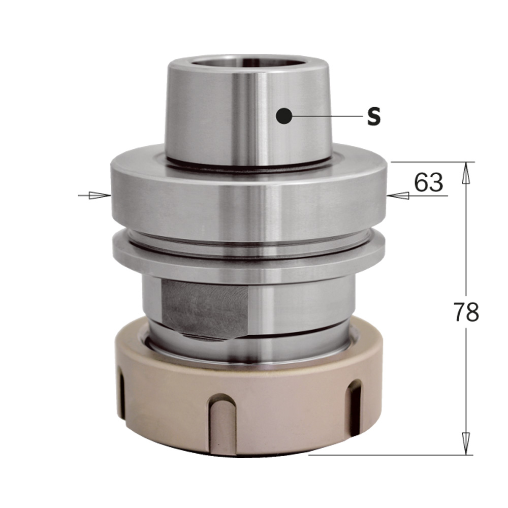 CMT Chuck HSK63F för spännhylsa ER40/472E (3-25) A=78, D=63  kullagrad mutter,  