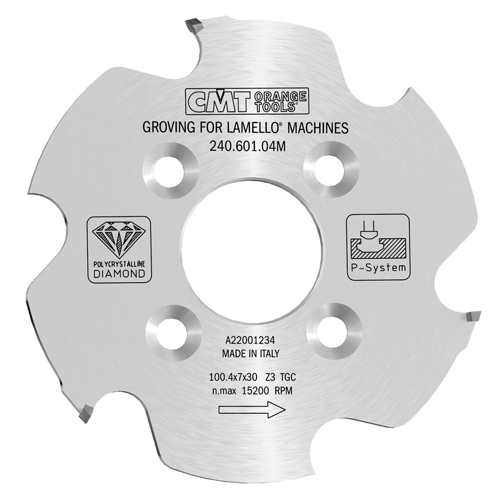 CMT Spårklinga DP(DIA)  för Lamello P-System CNC 100,4 x 7/4 x 30  Z=3,  4/6/48