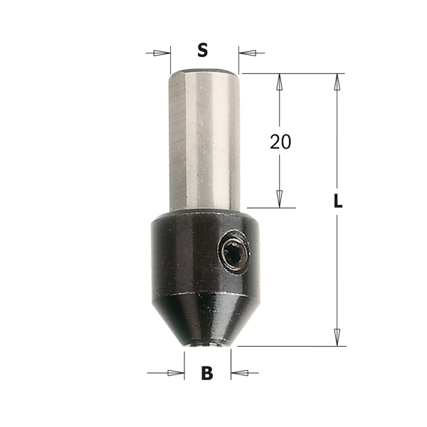 CMT Borrhållare Ø2,5 S=10x20, L=38