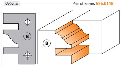 CMT Skär B 40x24,5x2mm till profil/kontraprofil fräs 694,014