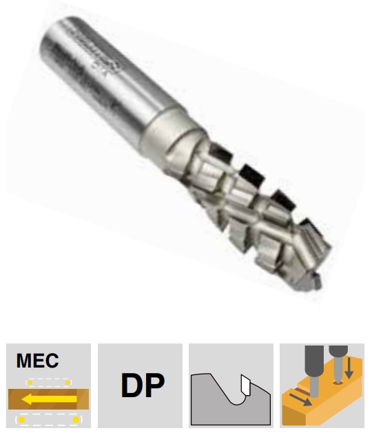 Frezite Skaftfräs DP, A822, Z=2+2,  bottenskär DP Ø16x27/85  S=16x45, H=3, RH