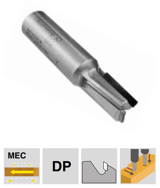 Frezite Skaftfräs DP, A823, Z=2,  bottenskär DP Ø16x20/85  S=20x55, H=4,5, RH, neg/pos axialv.