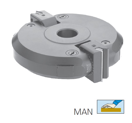 Flury Ställbar fasfräs HW vändskär, ALU-kropp Ø200 x 80 x Ø30 Z=2 MAN,  ±90° steglöst, (maxØ246)