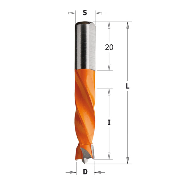 CMT C-tappborr HW m spets + förskär 7,0x30/55,5 S=8x20 RH, 4-flute