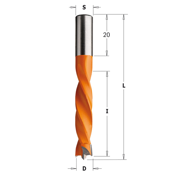 CMT C-tappborr HW m spets + förskär 5,0x40/67 S=8x20 LH, 4-flute