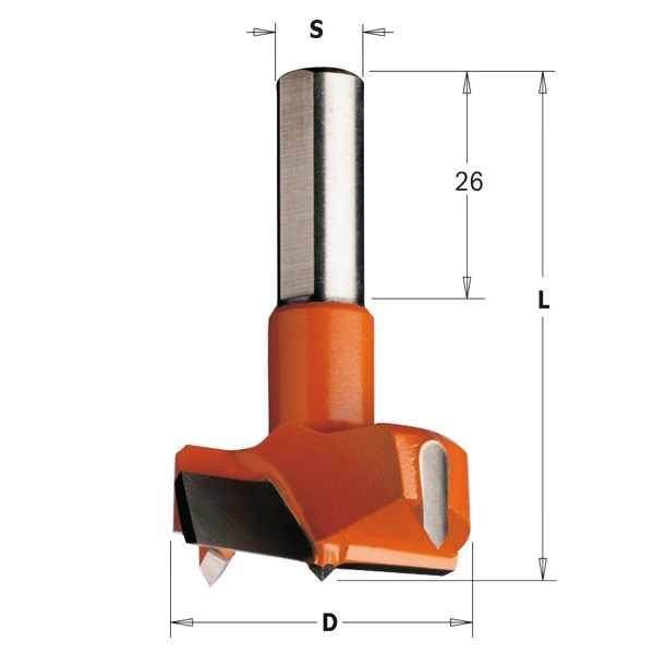 CMT Beslagsborr HW Z=2+V2 Ø14x57,5 S=10x26 LH