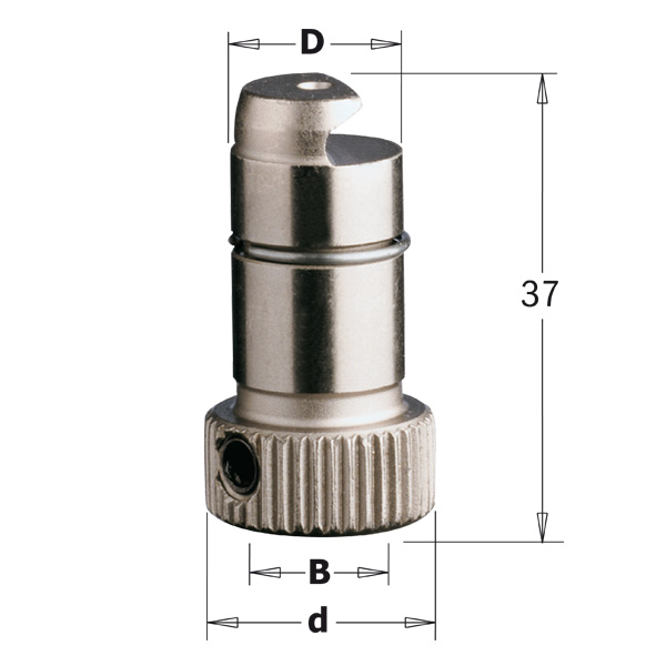 CMT Borrhållare Ø10/20, L=37,  snabbfäste RH för Biesse