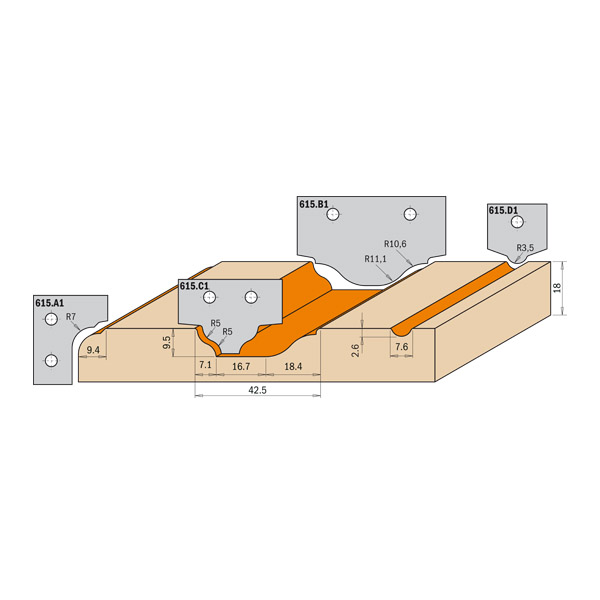 CMT Köksprofil 615.A4 R5,5