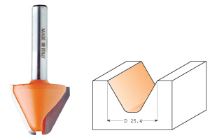 CMT Skriftfräs D25,4 I19 L50,8 S6 60⁰ R3,2