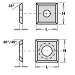 CMT vändskär 13,6x13,6x2mm skär på 4 sidor.