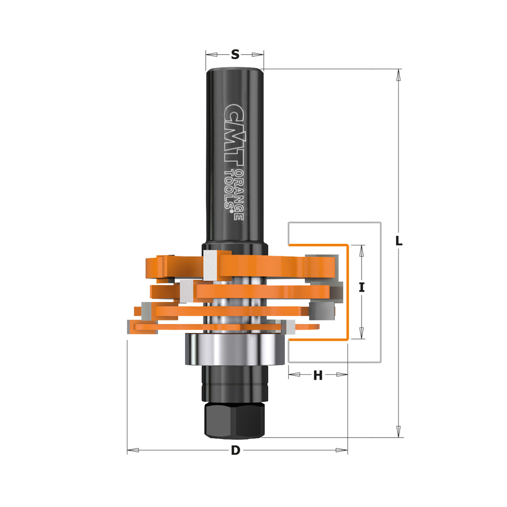 CMT Skivnotsats HW Z=3 MAN Ø47,6, 3,2-18 mm S=12,7, 4 fräsar m styrlager