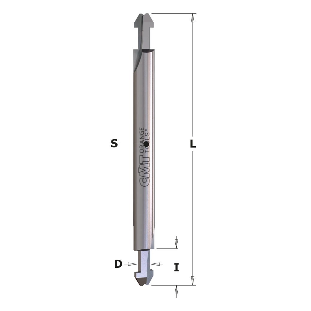 CMT Spårfräs för gummilist HWM Z=2 Ø3,5 x 8 / 63,5, S=6,35