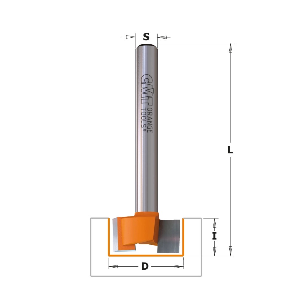 CMT Beslagsfräs HW Z=2 axialvinkel Ø19,0x9,5/63,5 S=12,7