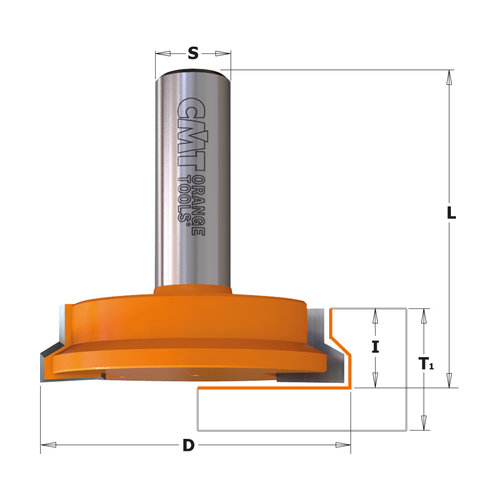 CMT Hörnfogfräs för lådor HW Z=2 Ø25,4x12,7/60,4  S=12,7, 30°