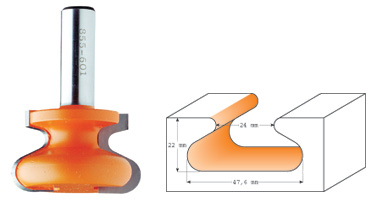 CMT Handtagsfräs D19,05 I19,05 S8 R4,76 L57,2