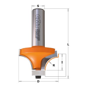 CMT Radiefräs HW  Z=2  m. kullager DELRIN Ø28,7x15/62,5  S=12,0  R8