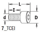 CMT Insexskruv M3x6, totallängd 9